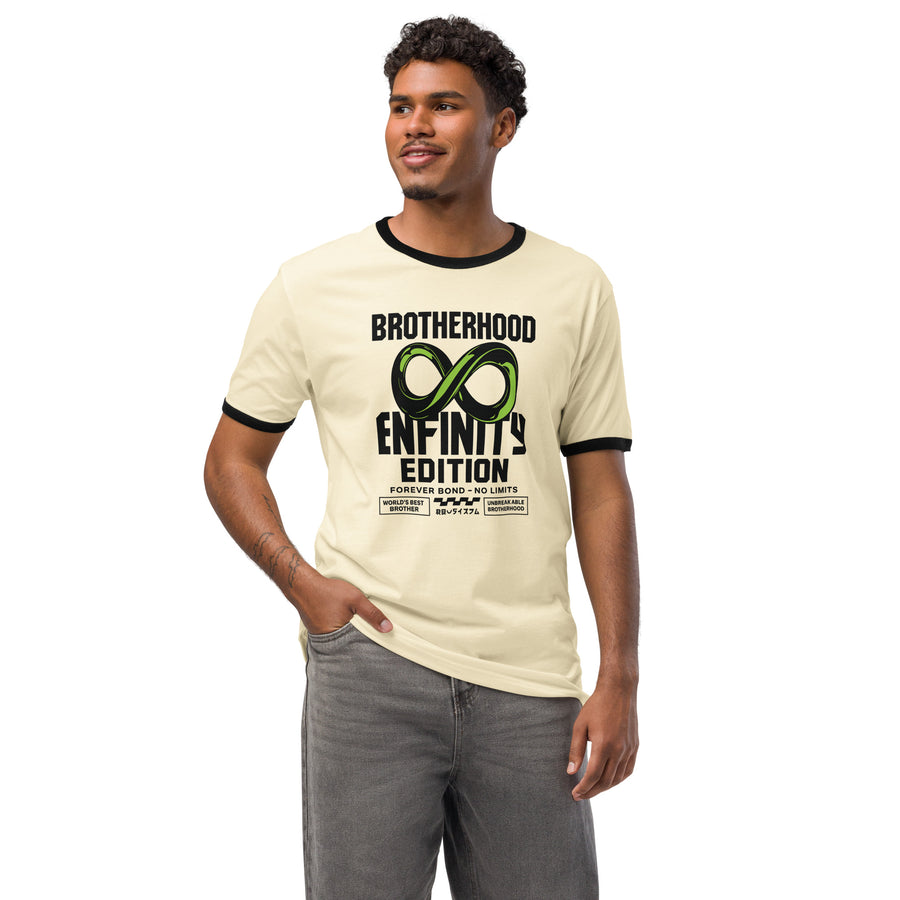 Forever Bond Infinity Brother - Unisex Ringer Tee – Gift Idea - Natural Black - T-Shirts
