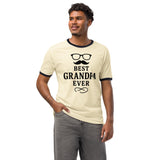 Grandfather Roots of Strength Unisex Ringer T-shirt – Gift - Natural Midnight Navy - T-Shirts
