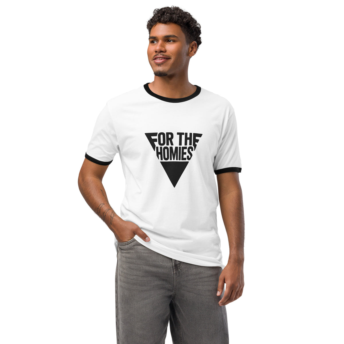 For The Homies Unisex Ringer T-shirt – Perfect Friendship Gift - White Black - T-Shirts