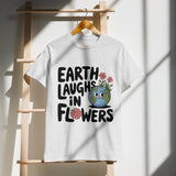 Earth Day Floral Gift Tee – Gildan Shirt of Joy - Ash - T-shirt