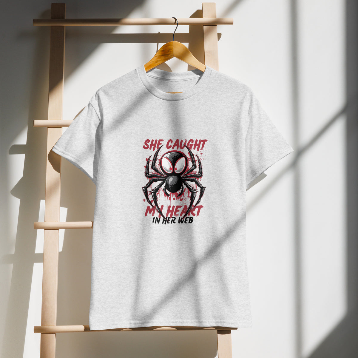 DryBlend® “She Caught My Heart” Tee for Her - Ash - T-Shirt