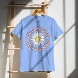 DryBlend® Daisy Love T-Shirt Gift for Her - Carolina Blue - T-shirt