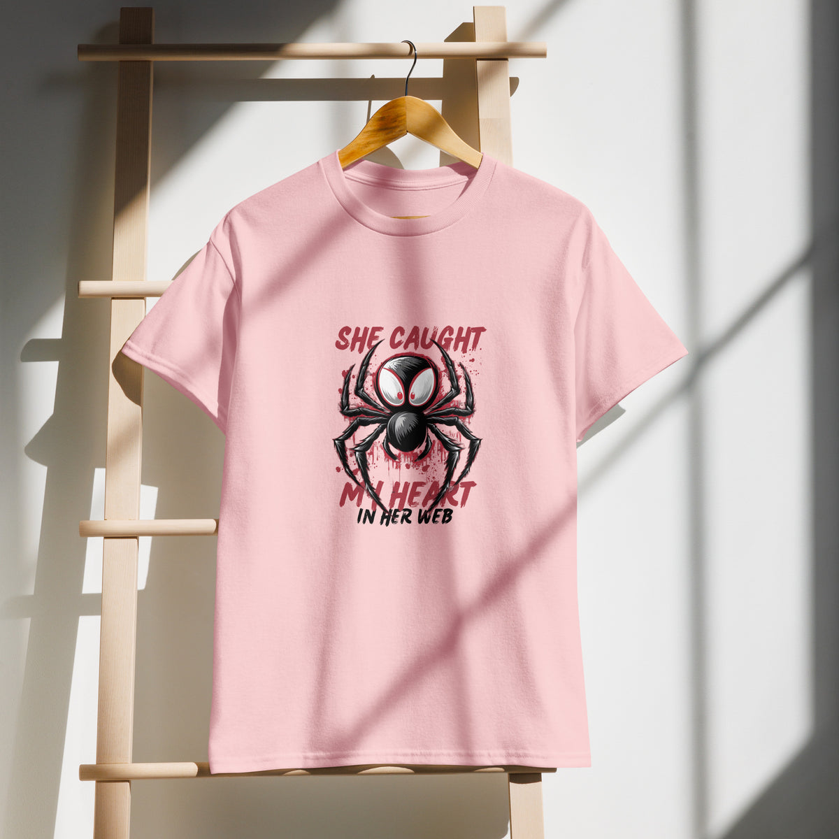 DryBlend® “She Caught My Heart” Tee for Her - Light Pink - T-Shirt
