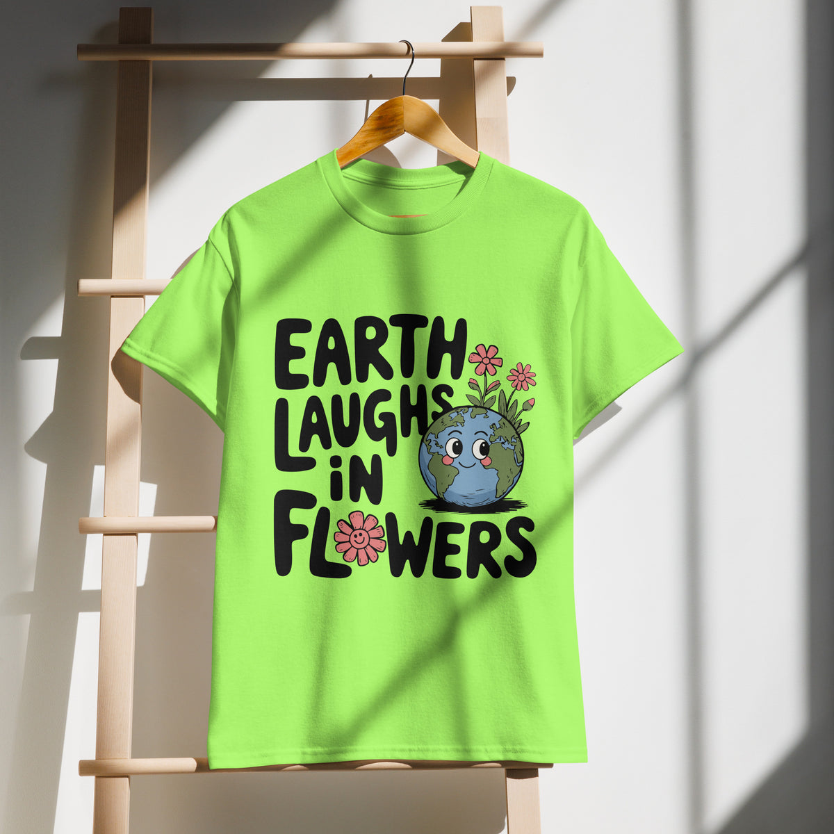 Earth Day Floral Gift Tee – Gildan Shirt of Joy - Lime - T-shirt
