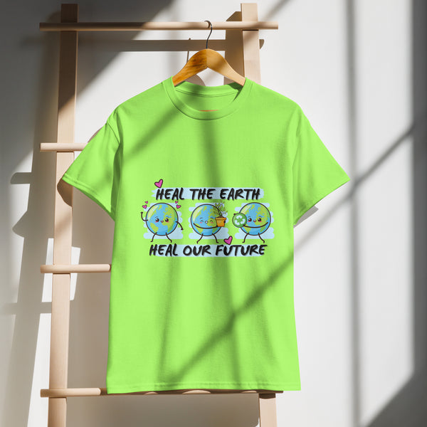 Heal Earth Future Tee – Gildan Gift for Eco Warriors - Lime - T-shirt