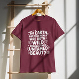 Earth Day Wild Heart Tee – A Gift of Untamed Beauty - Maroon - T-shirt