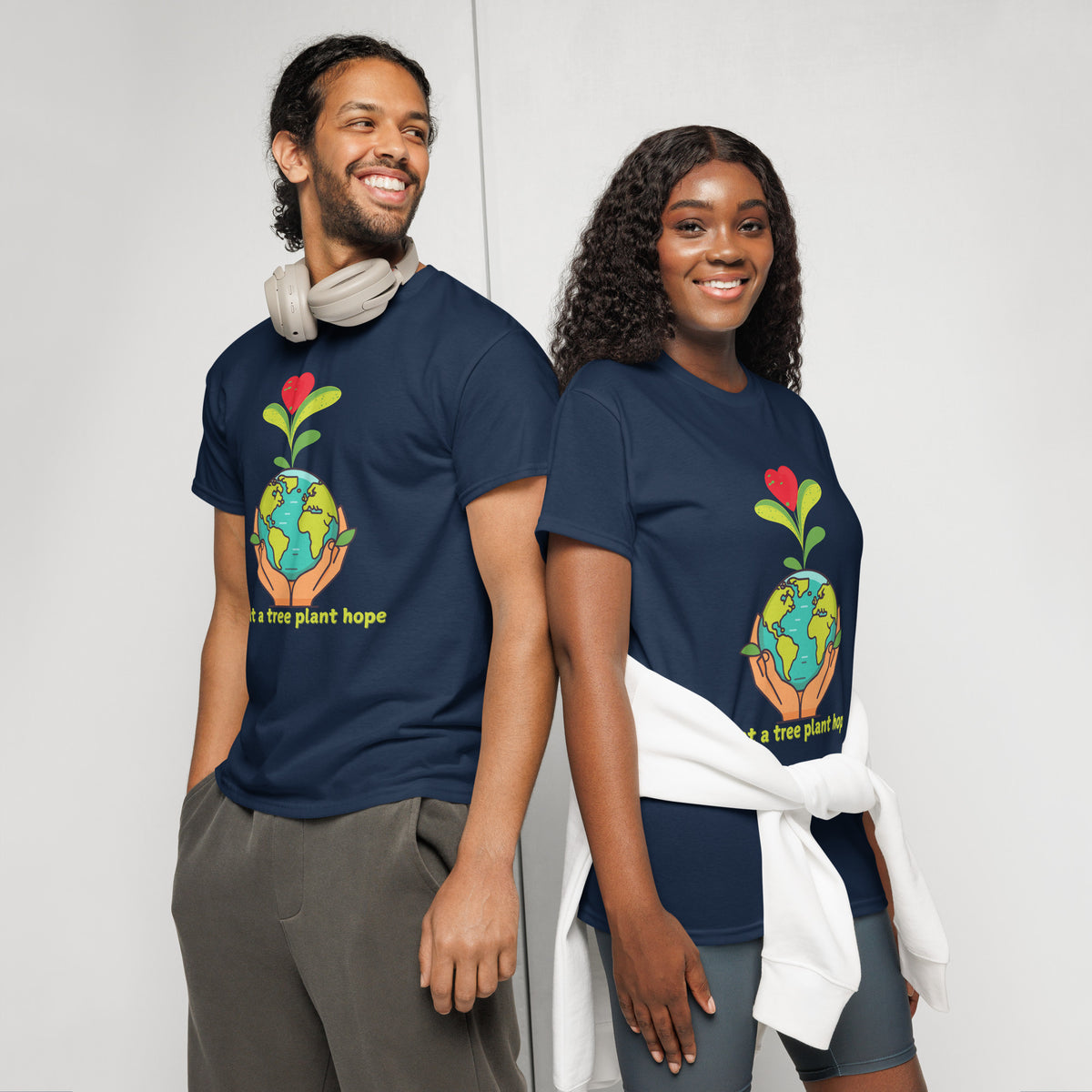 Plant a Tree Hope Tee – Gildan Gift for Earth Lovers - Navy - T-Shirt