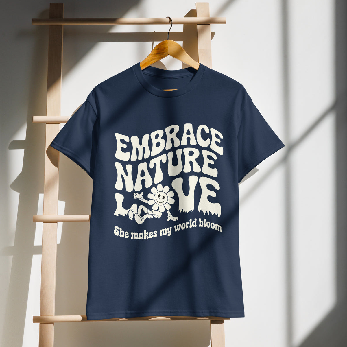 Embrace Nature Love T-Shirt Gift for Her - Navy - T-shirt