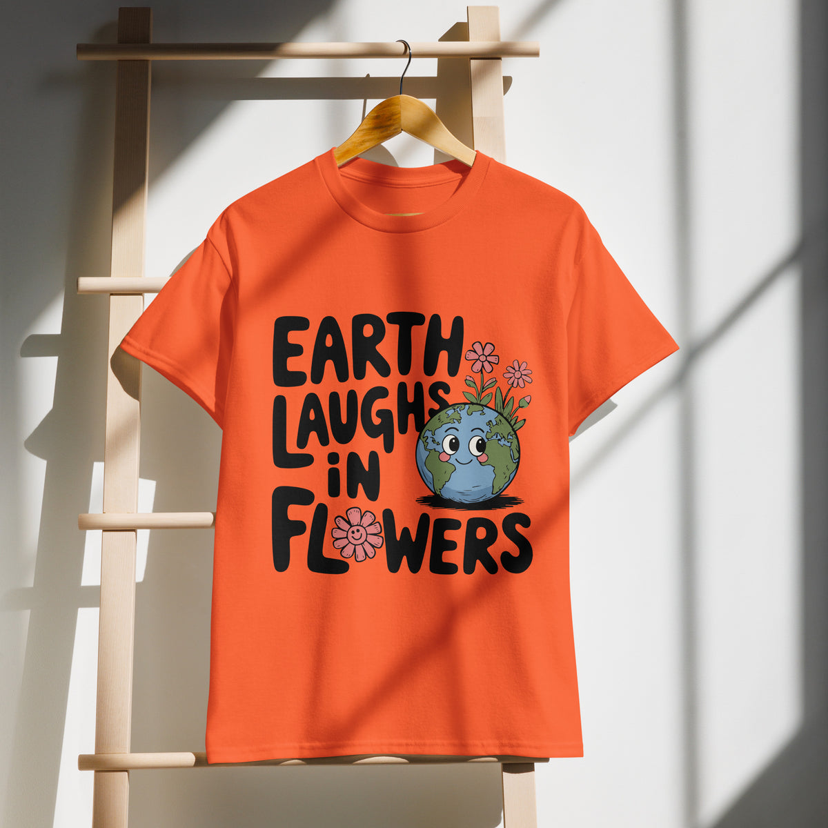 Earth Day Floral Gift Tee – Gildan Shirt of Joy - Orange - T-shirt