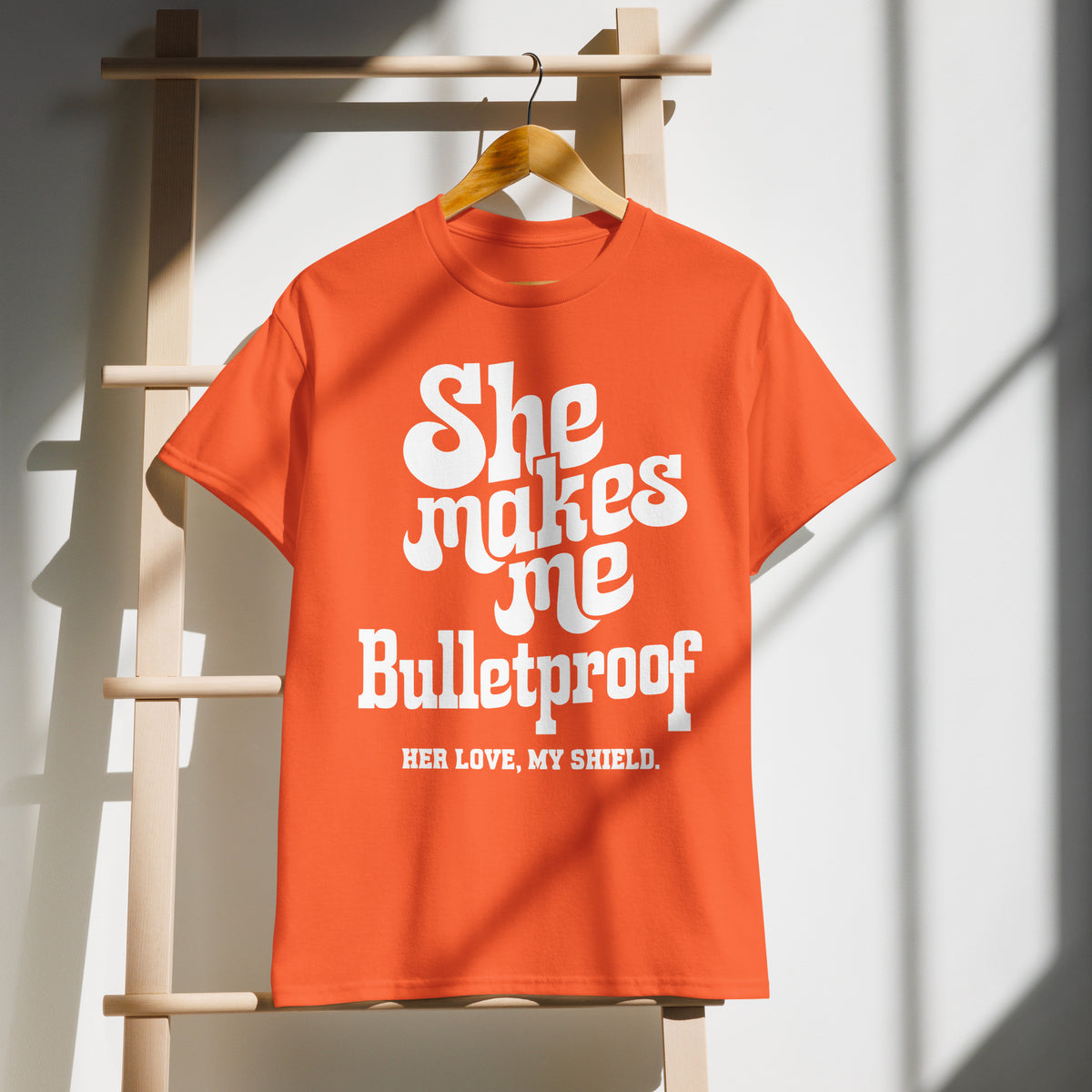 Bulletproof Love T-Shirt for Her – DryBlend® Edition - Orange - T-shirt