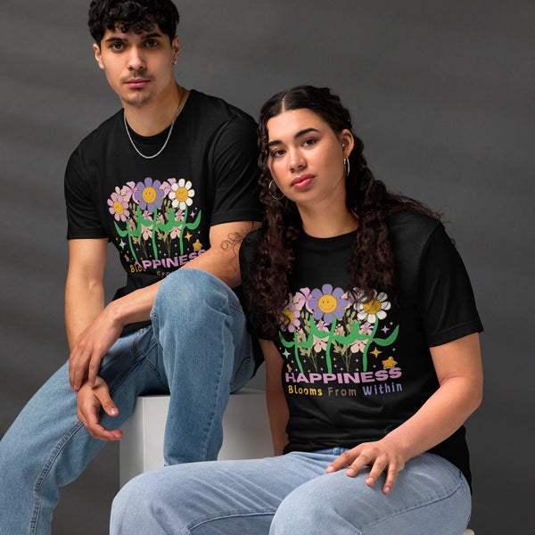 Bright Blooms - Inner Happiness T-Shirt - Black - T-shirts