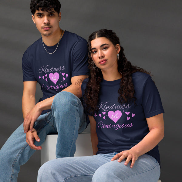 Heartfelt Kindness - Inspirational T-Shirt - Navy - T.shirts