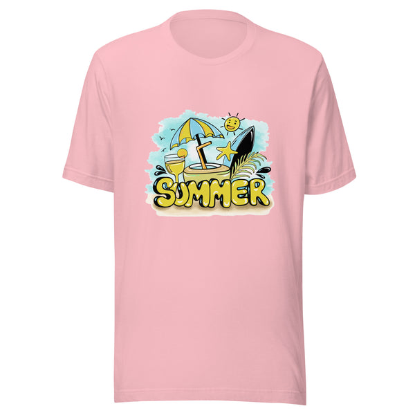 Beach Dreams - Drift Away with Our Summer-Inspired Tee - Pink - T-shirts