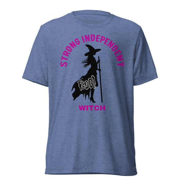 Spellbinding Strength - Witchy Wisdom Tee - Blue Triblend - Print Material