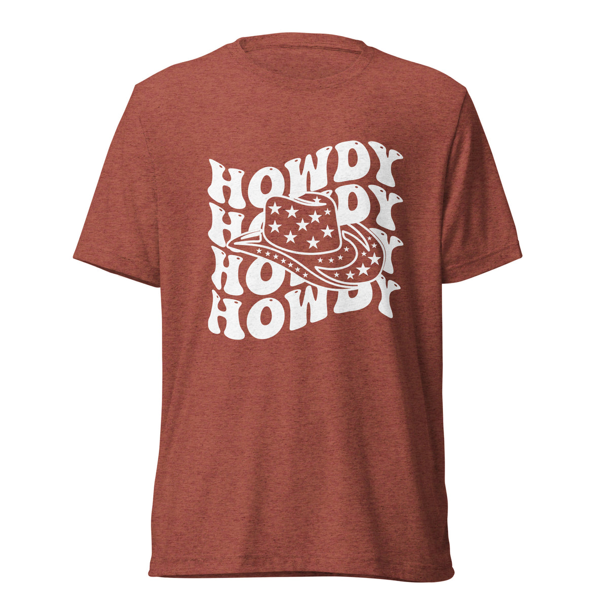 Say Hello with Style - Dive into our 'Howdy' Hat Series - Clay Triblend - T-shirts