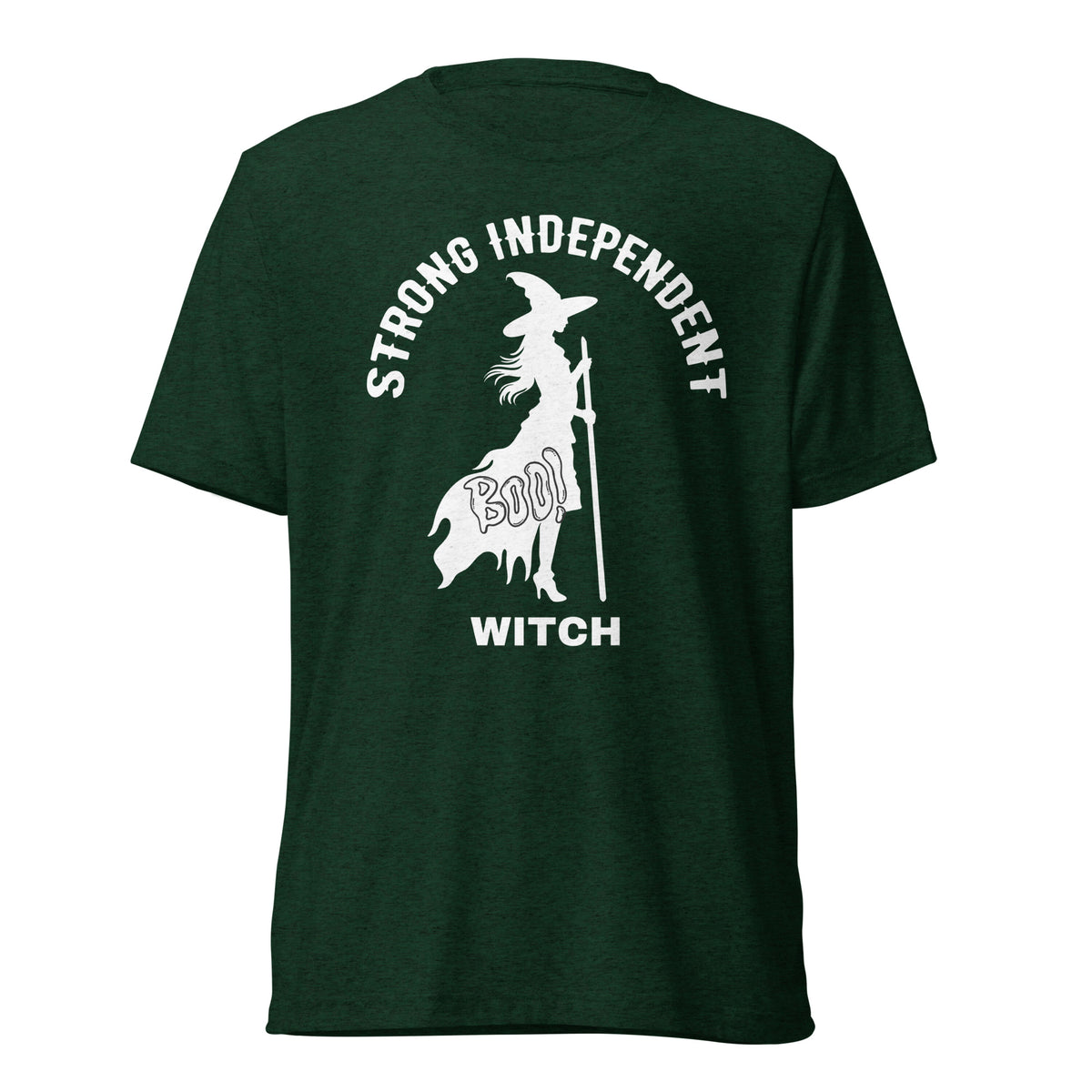 Spellbinding Strength - Witchy Wisdom Tee - Emerald Triblend - Print Material