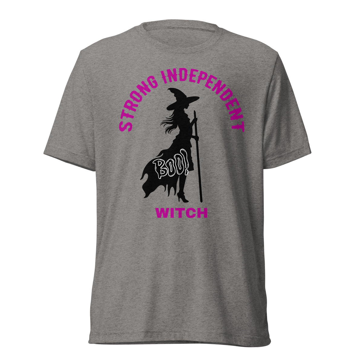 Spellbinding Strength - Witchy Wisdom Tee - Grey Triblend - Print Material