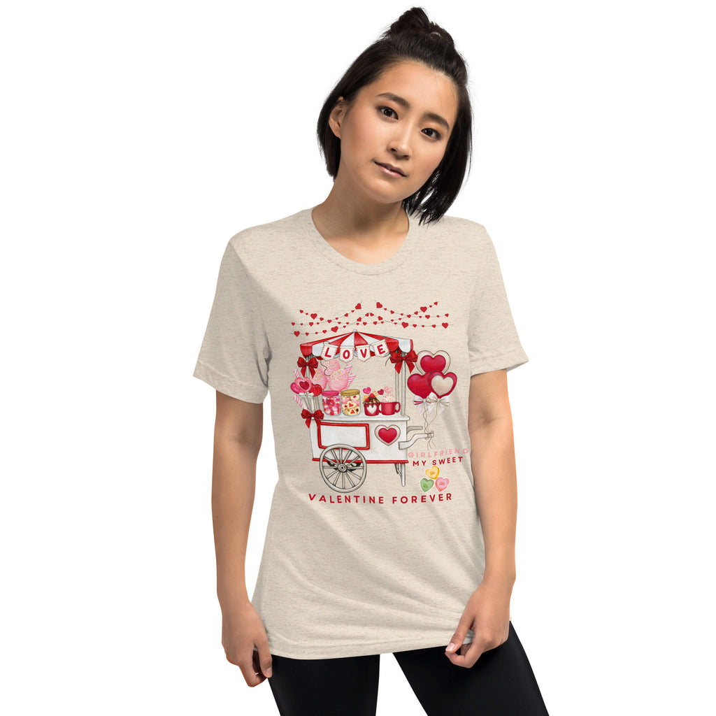 Love and Treats - Valentine’s Special Gift for Her - Oatmeal Triblend - T-Shirts