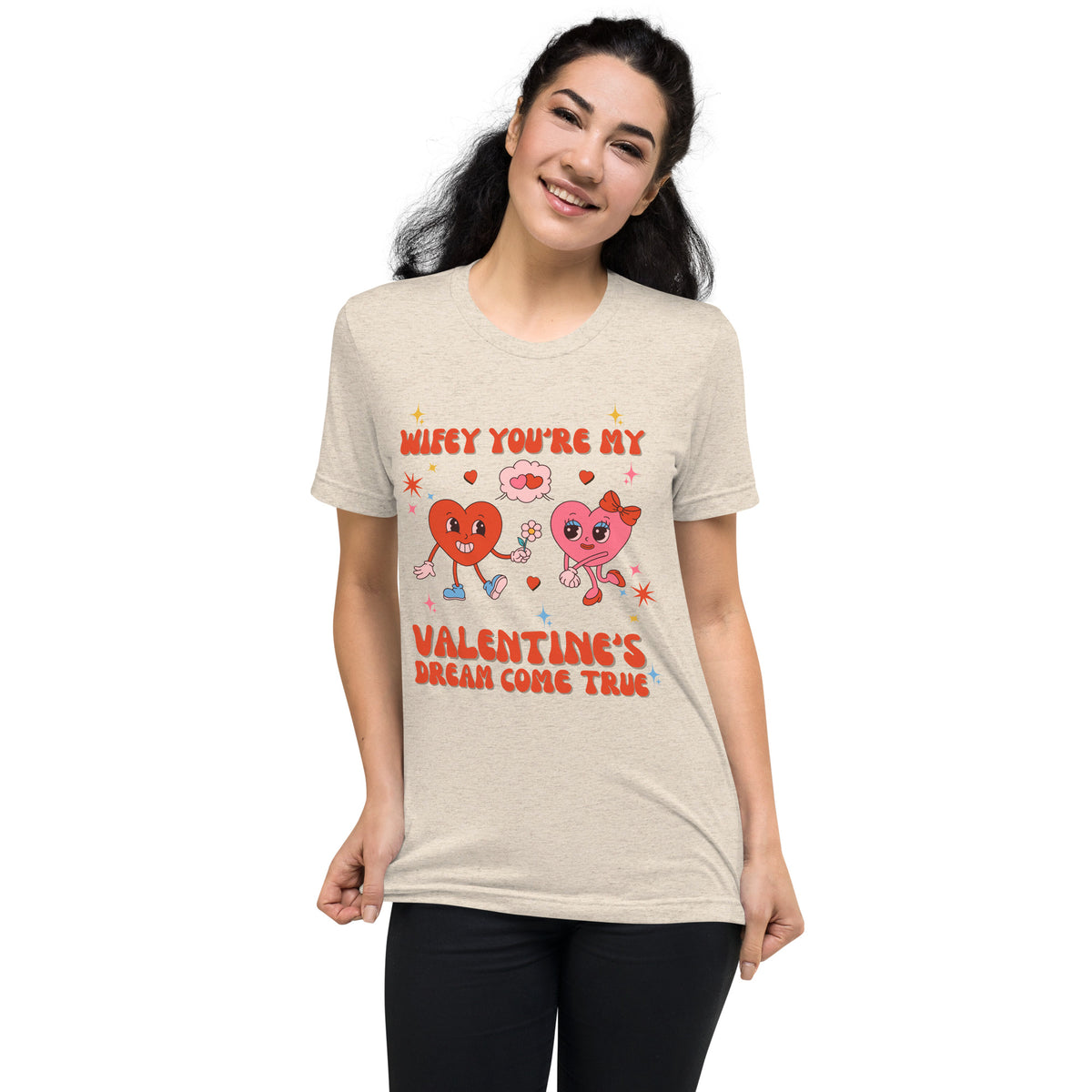 Valentine’s Gift - Bella + Canvas Short Sleeve T-Shirt - Oatmeal Triblend - T-Shirts