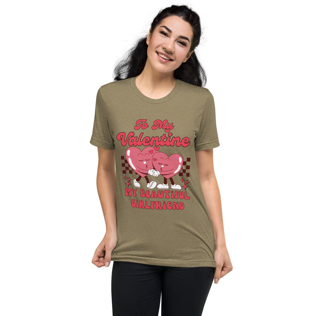 My Beautiful Girlfriend - Romantic Valentine’s Day T-Shirt - Olive Triblend - T-Shirts