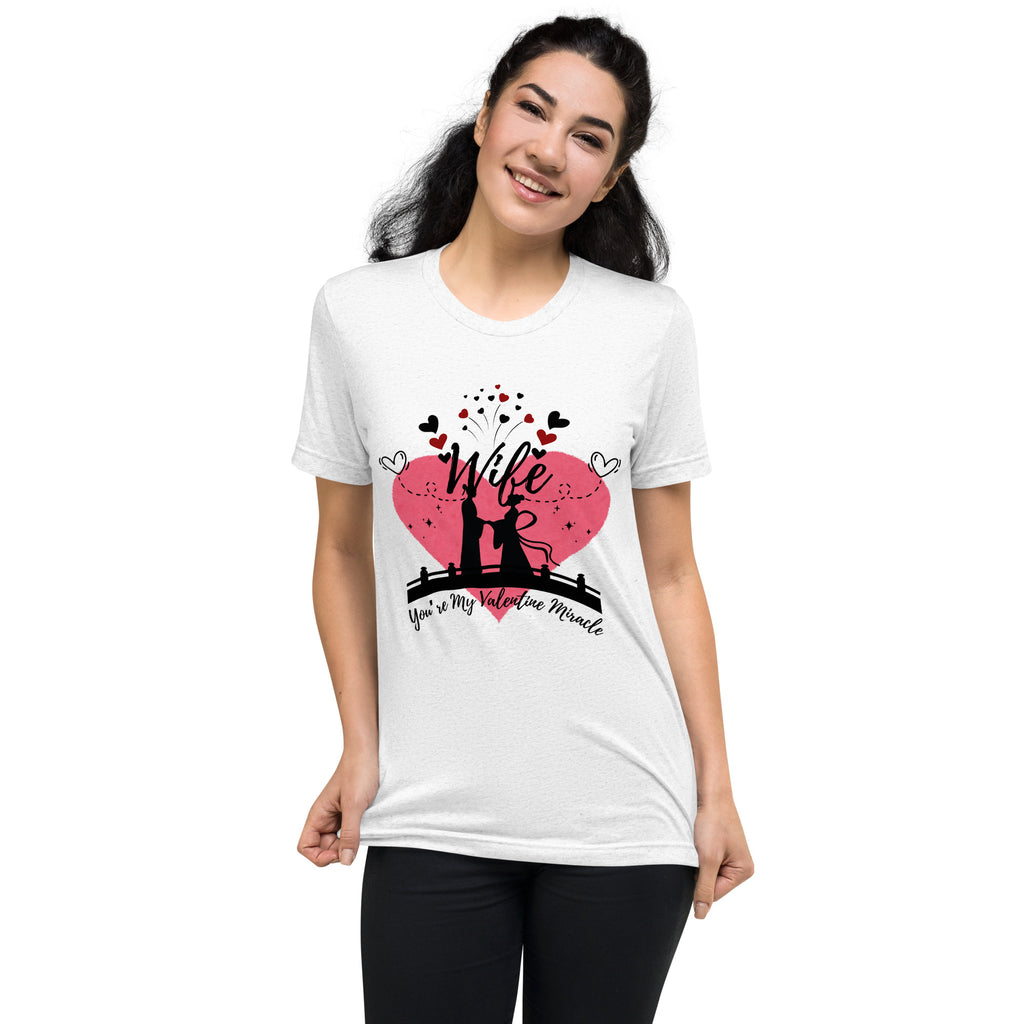 Valentine's Love Captured in Art for Your Wife - Solid White Triblend - T-Shirts