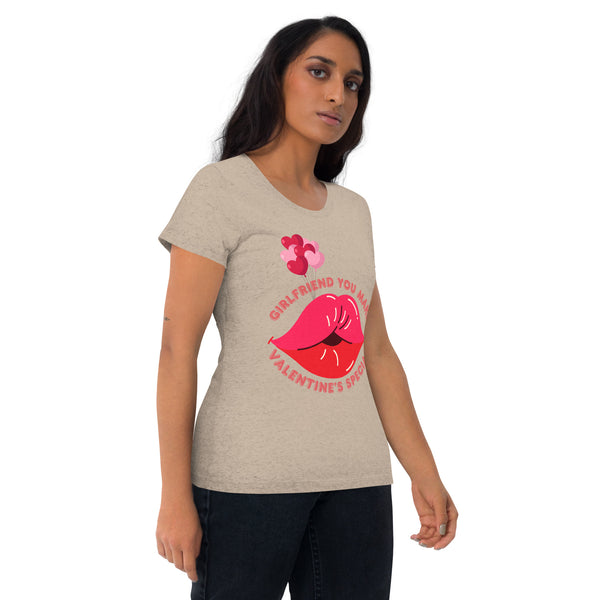 Bella + Canvas Valentine’s Shirt - Heartfelt Kiss Tee - Tan Triblend - T-Shirts