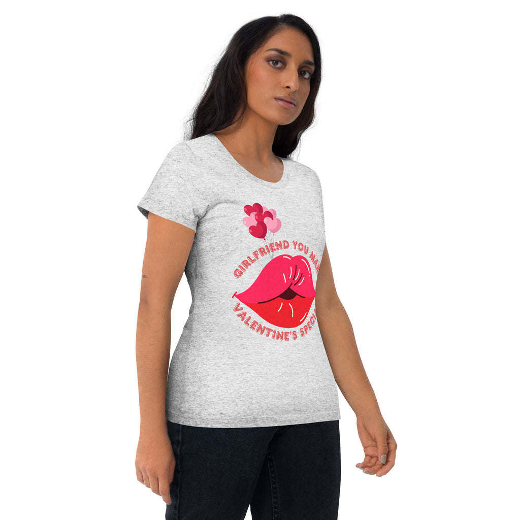 Lips of Love - Valentine’s Day T-Shirt for Your Girlfriend - White Fleck Triblend - T-Shirts