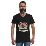 Play Ball - Unisex Baseball Fan V-neck Shirt - - Print Material