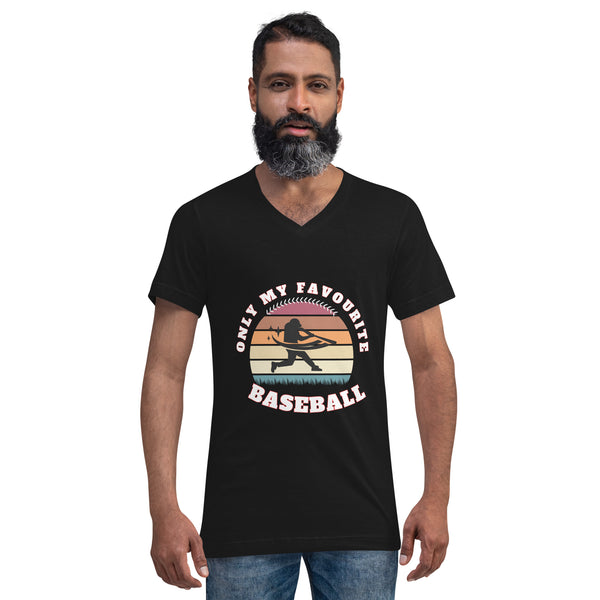 Play Ball - Unisex Baseball Fan V-neck Shirt - - Print Material