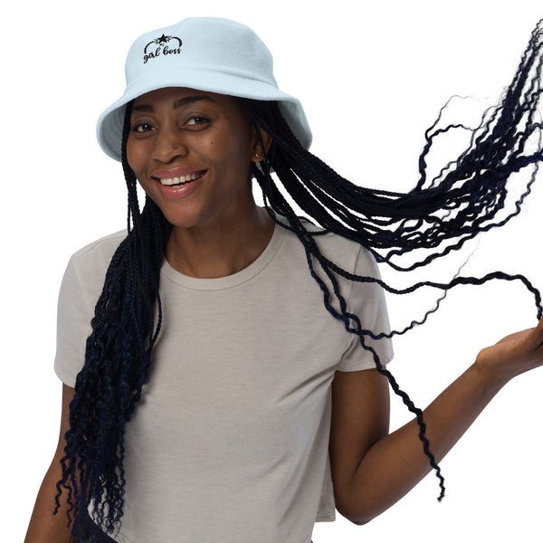 Empower Your Style with the "Girl Boss" Terry Cloth Bucket Hat - Light Blue - Hats