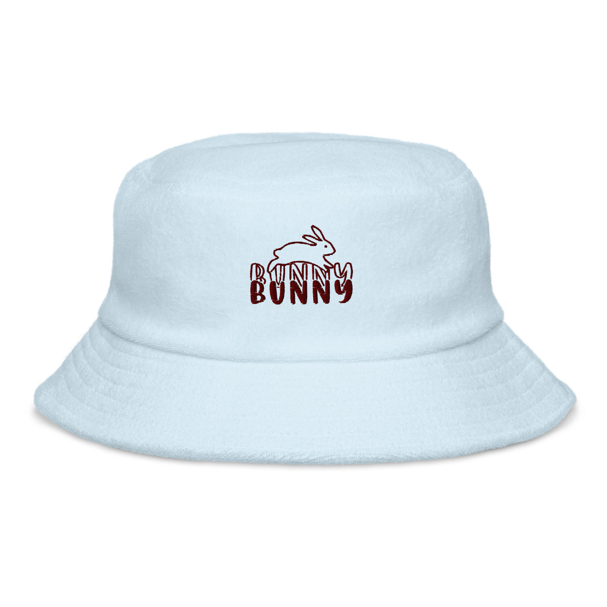 Double the Fun with the "Bunny Bunny" Terry Cloth Bucket Hat - Light Blue - Hats