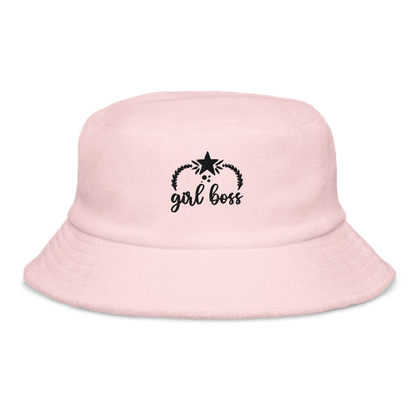 Empower Your Style with the "Girl Boss" Terry Cloth Bucket Hat - - Hats