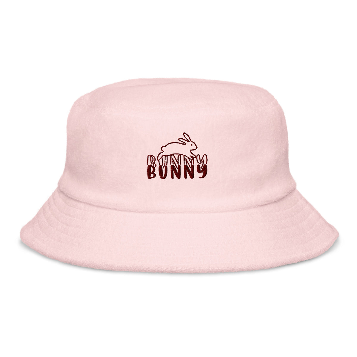 Double the Fun with the "Bunny Bunny" Terry Cloth Bucket Hat - Light Pink - Hats