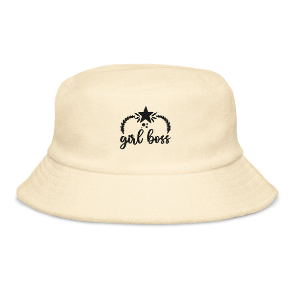 Empower Your Style with the "Girl Boss" Terry Cloth Bucket Hat - - Hats