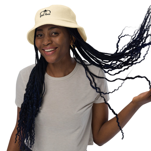 Empower Your Style with the "Girl Boss" Terry Cloth Bucket Hat - Light Yellow - Hats