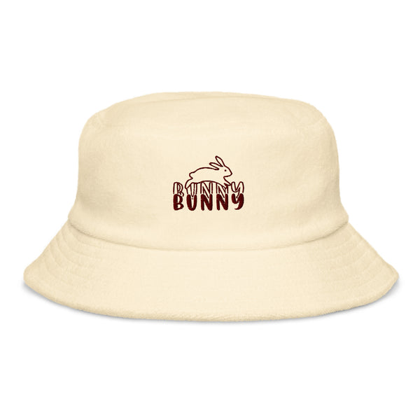 Double the Fun with the "Bunny Bunny" Terry Cloth Bucket Hat - Light Yellow - Hats