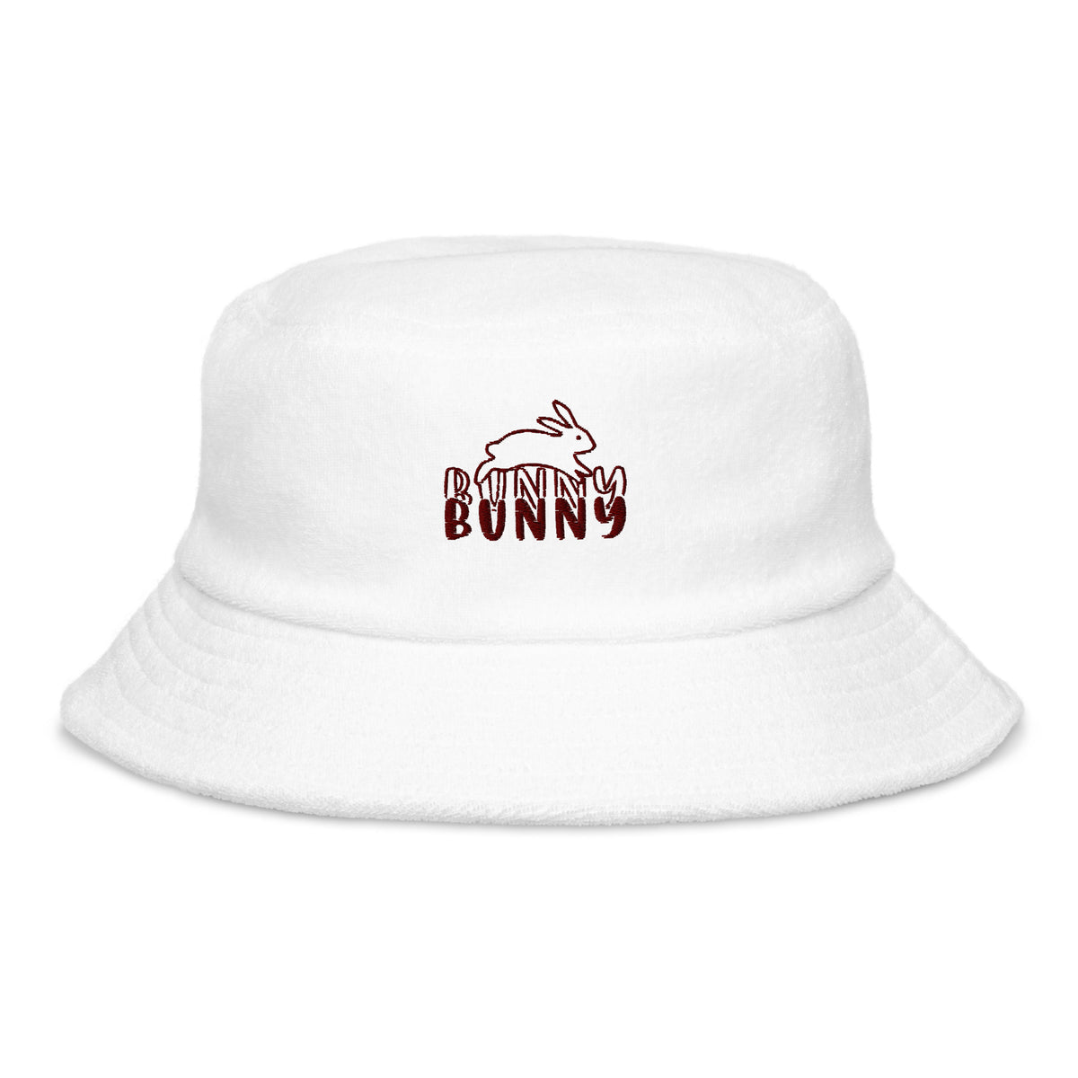 Double the Fun with the "Bunny Bunny" Terry Cloth Bucket Hat - White - Hats