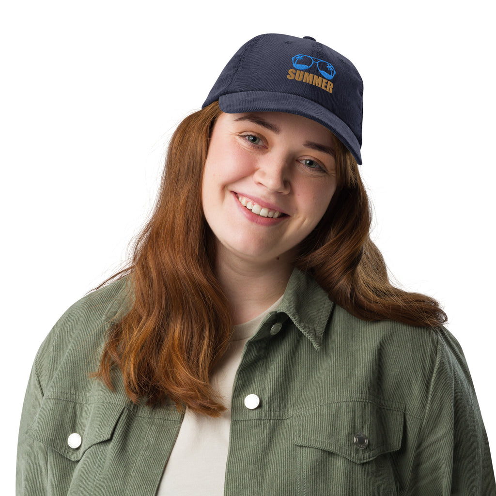 Sun-Kissed Memories - Vintage Corduroy Cap - Navy -