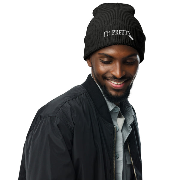 Warmth Woven with Memories - 'I'm Pretty' Waffle Beanie - -