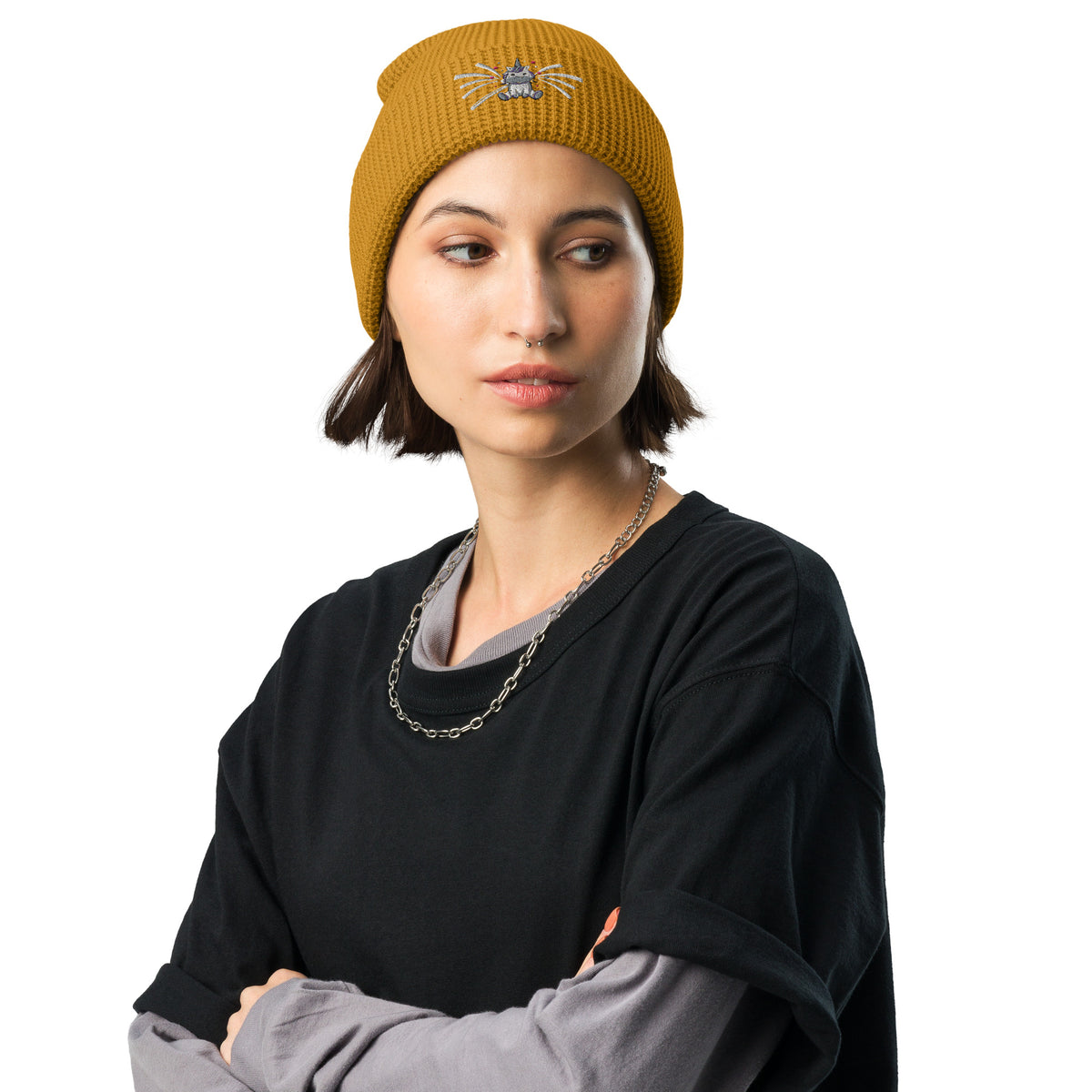 Unicorn Dreams Waffle Beanie - Cozy Memories and Magical Warmth - Camel -