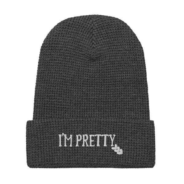 Warmth Woven with Memories - 'I'm Pretty' Waffle Beanie - -