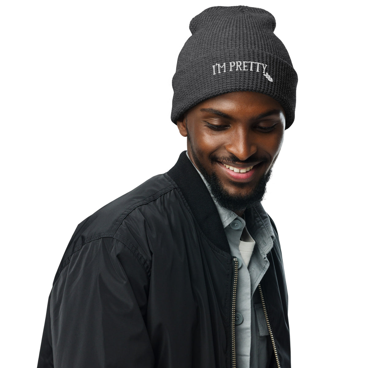 Warmth Woven with Memories - 'I'm Pretty' Waffle Beanie - -