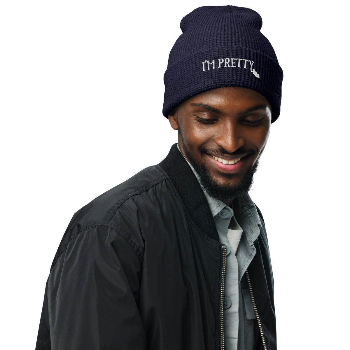 Warmth Woven with Memories - 'I'm Pretty' Waffle Beanie - -