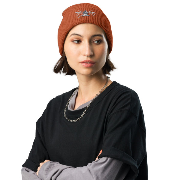 Unicorn Dreams Waffle Beanie - Cozy Memories and Magical Warmth - Rust -