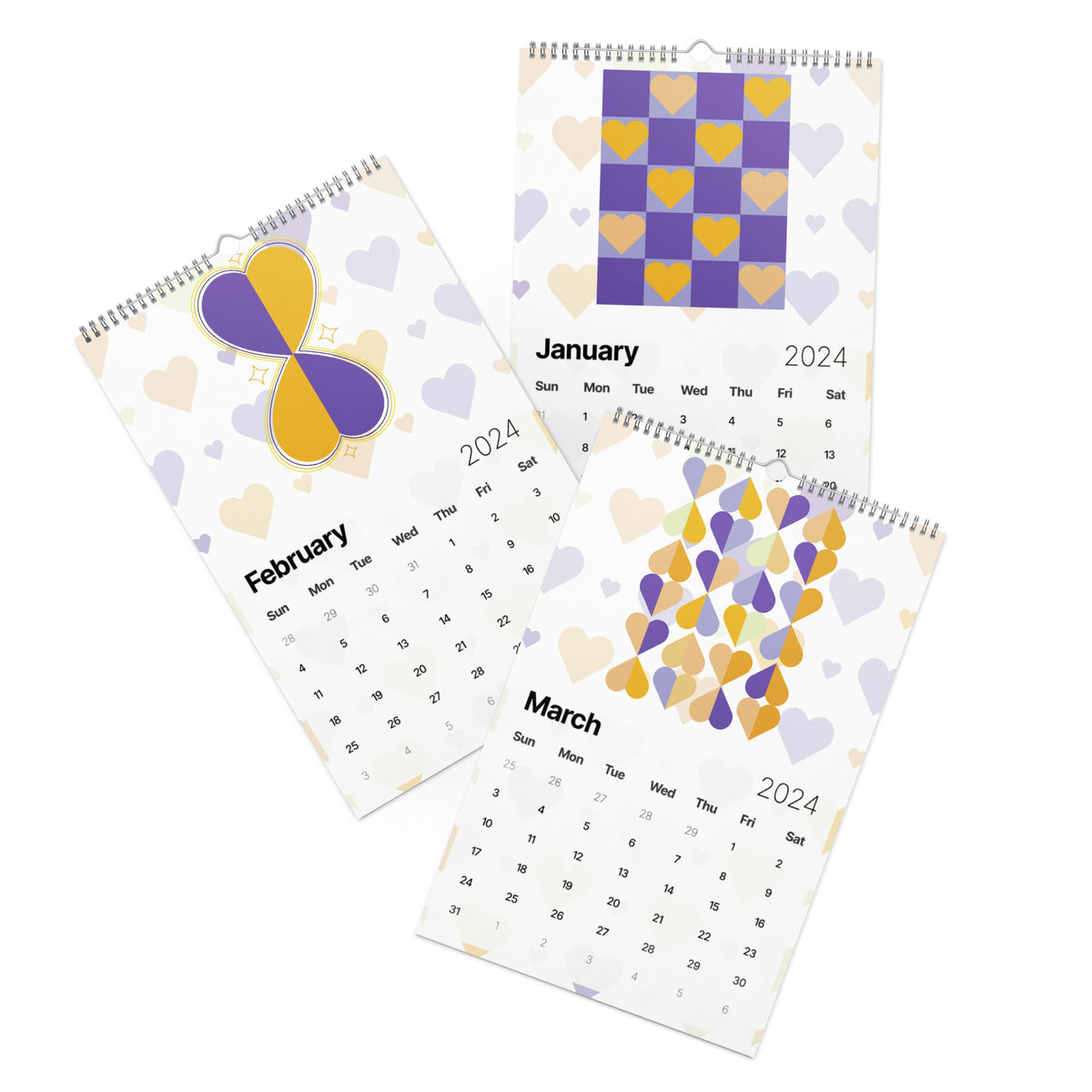 Hearts & Hues - 2024 Calendar to Keep Your Love Organized - Default Title - Calenders