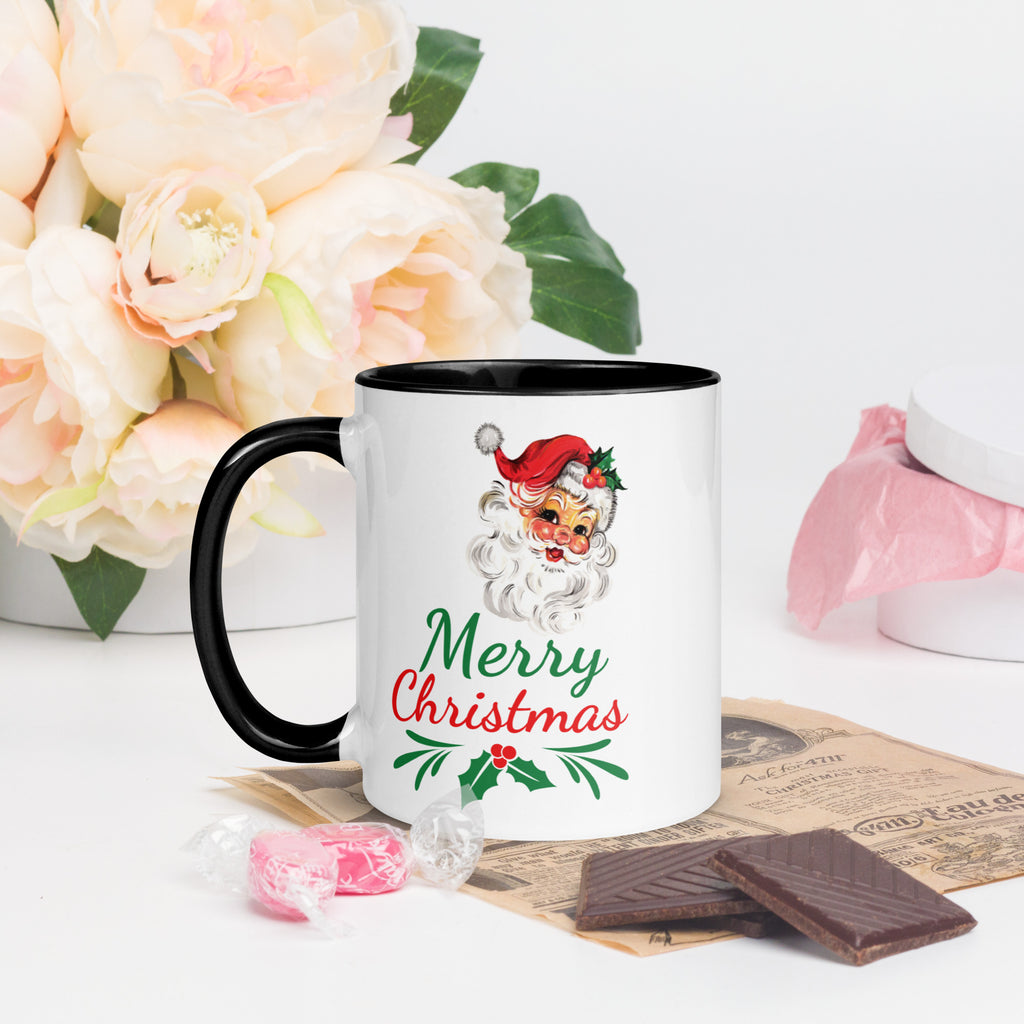 Holly Jolly Santa - Colorful Christmas Mug - - Mugs