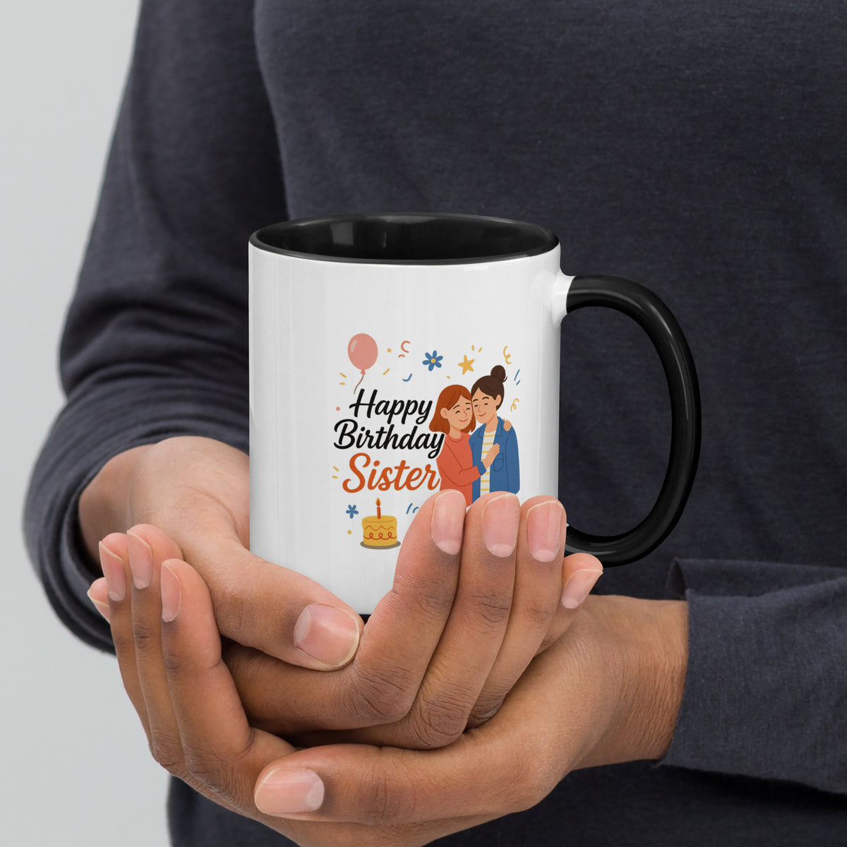 Mug with Color Inside – Birthday Gift for Loving Sister - - Mugs