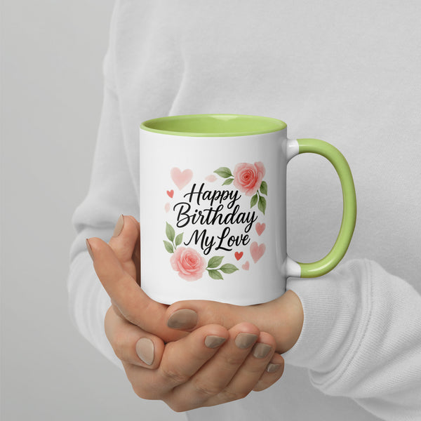Mug with Color Inside – Happy Birthday My Love - - Mugs