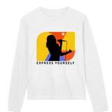 Melodic Expression - Stylish Graphic Tee - White women - Long Sleeve T-shirts