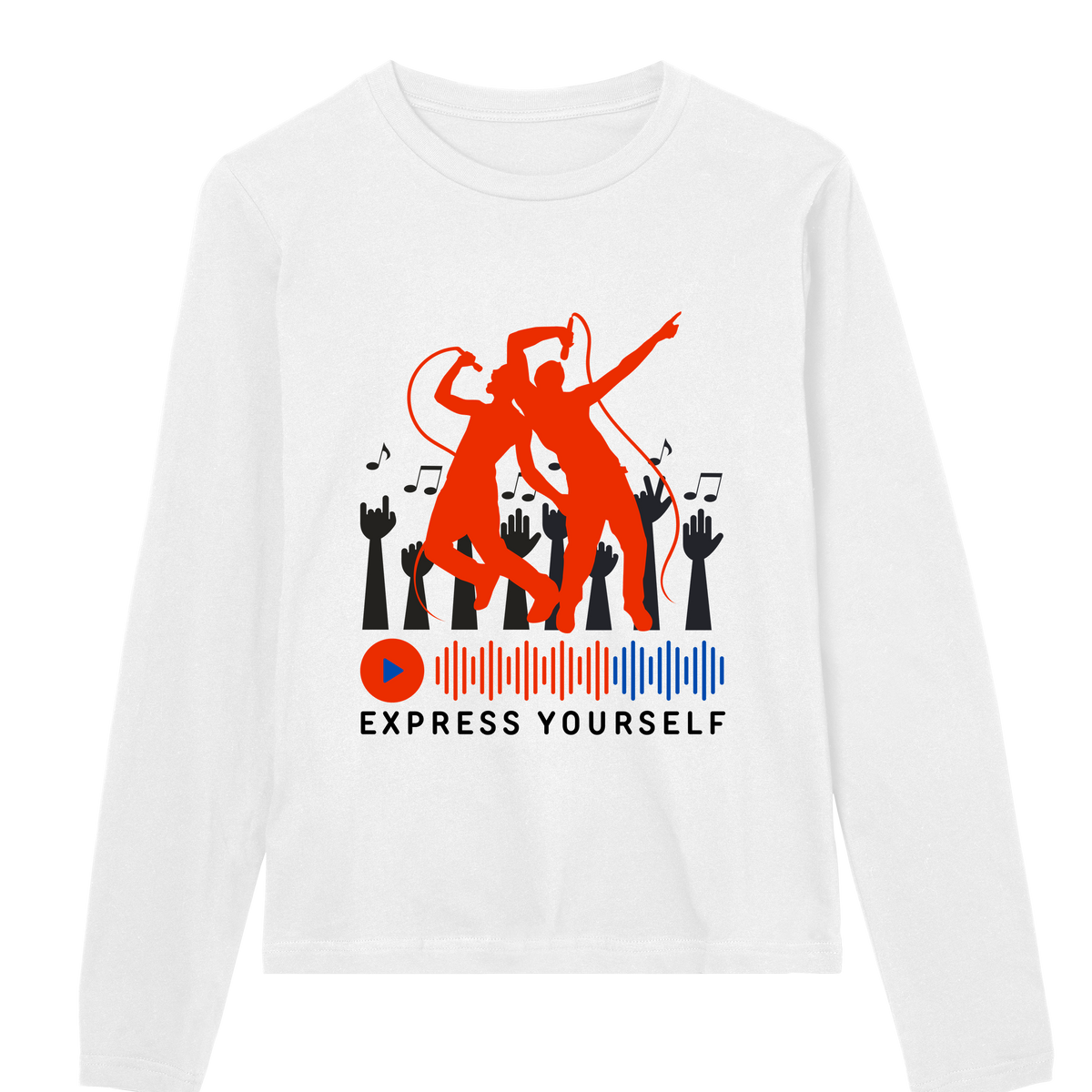 Rock the Stage - Express Yourself Tee - White women - Long Sleeve T-shirts